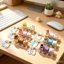 1 móc khóa bàn phím Kawaii, charm mini dễ thương cho túi xách, vòng móc khóa hình phím bàn phím, mặt treo chìa khóa ô tô và ba lô, phù hợp làm quà tặng trao đổi - Nhiều màu - Xem 3