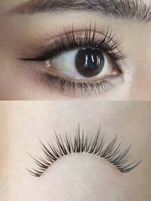 10pcs Fairy Hair False Eyelashes, Soft Ultra-Fine Transparent Stem, Airy A-Shape, Long Natural Voluminous One-Piece False Eyelashes - Multicolor - View 5