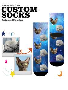 1 Pasang Kaos Kaki Kustom dengan Foto Wajah Bebas, Motif Hati, untuk Pat, Kucing dan Anak Anjing, Hadiah Terbaik untuk Teman - MultiWarna - View 9