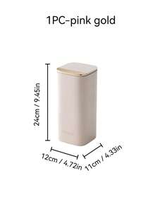 1 PC Tabung Penyimpanan Kuas Makeup Putar Otomatis dengan Mekanisme Angkat dan Tekan, Warna White Gold, Milk Silver, Pink Gold, Rose Red, Kotak Penyimpanan Kosmetik Meja Rias Desktop, Ember Kuas - MultiWarna - View 12