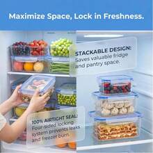 Refrigerator Fruit Storage Container With Detachable Drain Basket, Sealed And Stackable To Keep Food Fresh. Dishwasher Safety. Berries, Vegetables, Agricultural Product Baskets, Filters, Refrigerators, Suitable For Microwave Ovens - S+M+L - View 7