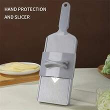 V-Shaped Kitchen Slicer, Handheld Vegetable Slicer With Hand Protection, Metal Blade, Suitable For Potatoes, Cucumbers, Carrots, Cabbage, Easy To Clean And Store - Multicolor - View 14