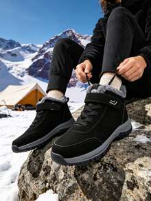 Women's Snow Boots, Thermal Lining Thickened Fur Interior, Non-Slip Rubber Sole, Rain & Snow Outdoor Cold Weather Boots For Men & Women - Black - View 1