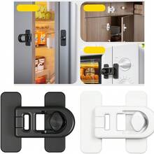 1pc Easy Installation Self-Adhesive Refrigerator / Oven Safety Lock - No Drilling Required, Child Safety Design, Equipped With Strong No-Trace Adhesive Sticker, Strong Back Glue, No Residue When Removed Child Safety Lock - Multicolor - View 7