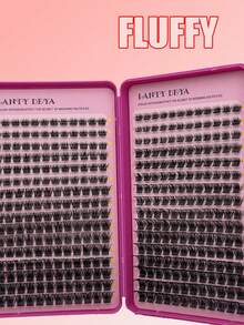 384 Clusters Lash Book Black Mixed Length Fluffy Thick DIY Lash Extensions Individual Cluster Eyelashes At Home Faux Mink Lashes - D - View 3