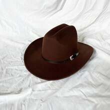 Sombrero de vaquero occidental Vintage para Hombre, vaquera de Jazz para caballero con ala ancha de cuero, Sombrero para Iglesia, Gorras para Hombre KWBE - Beige - Ver 11