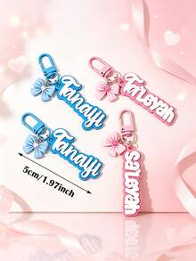 Customized Personalized Acrylic Keychains With Your Name, Bow Letter Keychains, Perfect Gifts For Friends, Souvenirs, And Christmas Presents. - Multicolor - View 6