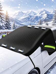 Car Snow Cover, Windshield Protector, Windproof/Snowproof/Frostproof Cover. Oxford Cloth Material, Upgraded Extended Version. Scratch-Proof For Winter Snow & Ice Days, Fits Sedans & Suvs. With Side Mirror Covers - A - View 11