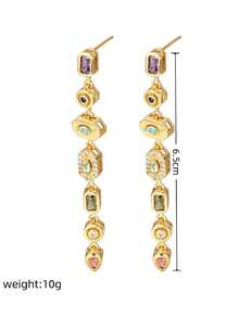 Fashion Zirconium Dangle Earrings With Retro Charm - Women's Ear Studded Earrings - Earring - View 6