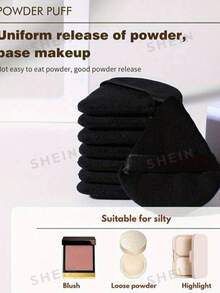 15/8/3pcs Triangle Powder Puff, Face Powder Puff, Reusable Powder Puff, Face And Eye Makeup Puff, Soft Foundation Puff, Foundation Powder Makeup Tool, Makeup Accessories, Makeup Sponge, Women's Gift Triangle Powder Puff (Wet And Dry Use), Triangle Flocked Powder Puff, Flocked Shaping Powder Puff, Loose Powder, Setting Powder Sponge Puff, Triangle Powder Puff, Lightweight And Skin-Friendly Foundation Puff, Soft And Delicate Concealing Powder Triangle Powder Puff - Black - View 2