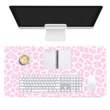 1PC Thick Durable Light Pink Leopard Print Keyboard Leather Mouse Pad Non-Slip Base Gaming Smooth Stain Resistant Surface Leather Desk Mat Birthday Gift For Gamers Students Professionals Office Home Desktop Laptop Minimal Design - View 10