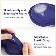 Hailicare 1pc Heated Vibrating Eye Massager, 5 Temperature Levels & 6 Vibration Modes, 3D Blackout Design, 15-Minute Auto Timer, Soft Breathable Sponge, Hot Compress Eye Massager, Relieve Eye Fatigue, Aid Sleep - View 9