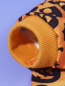LUCKIE PAW 1pc Halloween Ghost Pattern Pet Sweatshirt, Physical Flea Prevention, Reduces Shedding, Warm & Breathable Dog Vest, Suitable For Small & Large Dogs And Cats, Indoor & Outdoor - Orange - View 4