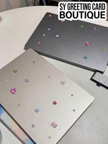 1pc Colorful Faux Crystal Decorative Sticker, Round Diamond + Five-Pointed Star + Heart Multi-Shape Acrylic Self-Adhesive Patch, Surface Embellishment Sticker For Phone Case, Tablet And Other Digital Device Shell Decoration - Decorative Stickers - View 2