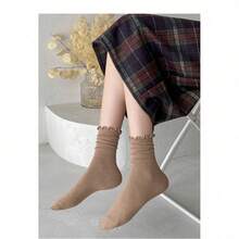 10 Pasang Kaos Kaki Wanita Warna Polos dengan Tepi Ruffle, Sederhana Modis Serbaguna Nyaman Lembut, Cocok untuk Pemakaian Sehari-hari, Desain Ruffle, Cocok untuk Musim Semi, Gugur, Dingin Tiga Musim, Cantik Menawan Lucu, Cocok sebagai Hadiah untuk Pelajar dan Teman - MultiWarna - View 6