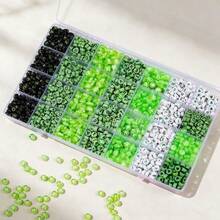 840pcs Multicolor Acrylic Alphabet Letter Beads Set With Storage Box, A-Z Gold Print Letter Spacer Beads For DIY Bracelet Necklace Keychain Jewelry Making Crafts - Multicolor - View 17