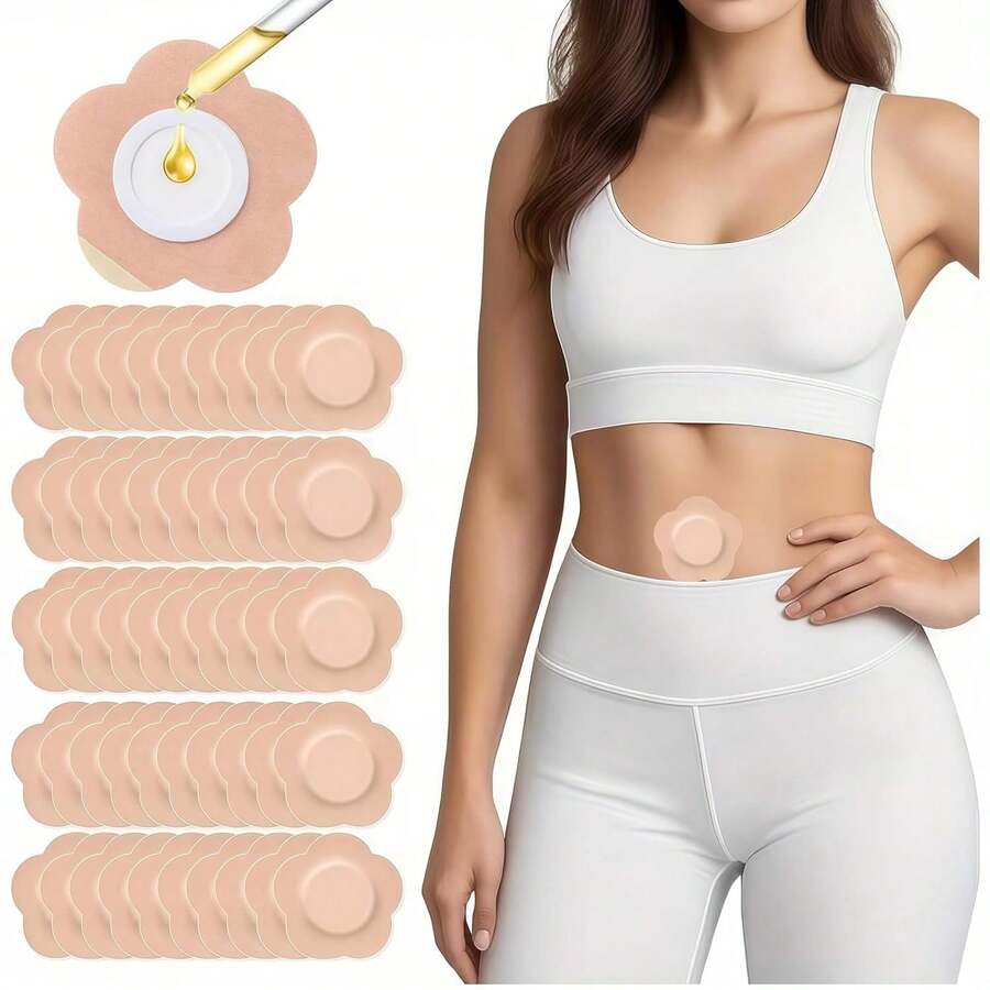 10/50/100/200 buah Plester Pusar Minyak Jarak Sekali Pakai, Terbuat dari Kain Non-Woven yang Bernapas, Unisex - Berbagai Gaya - View 1