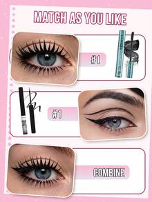 MISSLYN 2Pcs EYE MAKEUP SET, Waterproof, Smudge-Proof, Long-Lasting, High-Pigment, Lengthening, Volumizing, Ideal For Girl & Women, Daily Makeup, For Back To School, Commute, Dates, Parties, Halloween, Perfect For Y2K - #Set 1 - View 7