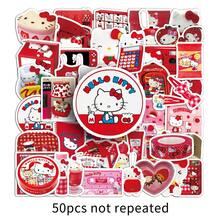 asmodee 50pcs KT Cat Ins Style Graffiti Stickers, Fresh Girly Decorative Stickers For Notebook, Guitar, Phone Case DIY - Multicolor - View 2