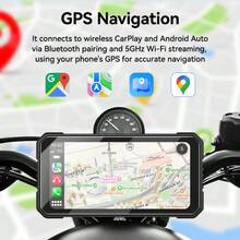 VENBES Layar Sentuh PND Sepeda Motor Tahan Air 6,25 Inci, CarPlay Nirkabel dan Android Auto, Pemutar Media Bluetooth, Kamera DVR Ganda Opsional - Unit Utama PND Sepeda Motor 5 inci - View 7