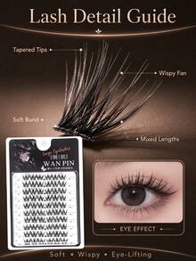 WANPIN WAN PIN W Large Capacity Cluster False Eyelashes, 10 Rows Lightweight Segmented False Eyelashes, Natural Thick Cartoon Eye Lashes, Lightweight And Delicate, Suitable For Beginners, Soft And Comfortable To Wear, Easy To Apply - C - View 6
