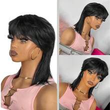 Halloween Mullet Wig For Men And Women, 70s 80s Pop Rock Style, Unisex Adult Fancy Dress Costume Party Wig - Natural Black - View 2