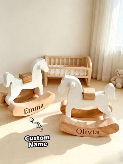 Kuda Goyang Kayu Personalisasi, Dekorasi Kamar Bayi Mini, Hadiah Baby Shower, Kenangan Pertumbuhan Bayi, Hadiah untuk Bayi Baru Lahir
