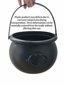 1pc Halloween Coffee Pot Decor Black Plastic Witch Cauldron - Perfect Gift For Family And Friends, Decorate Your Home, Suitable For Halloween Or Thanksgiving Party - Multicolor - View 5