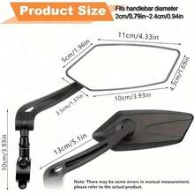 1 Pair Mountain Bike Rearview Mirrors, 360° Rotating Flat Mirror, Easy Installation, Foldable Scratch-Resistant Design, Wide Angle View, Suitable For Mountain Bike/Road Bike/Electric Bike - Multicolor - View 8