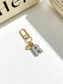 1pc Sparkling Rhinestone Inlaid 26 Letters Heart Pendant Car Key Bag Charm Necklace Friendship Couple Gift - Random Styles - View 23