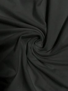 تي شيرت نسائي كاجوال بأكمام طويلة مع تصميم صدر مفرغ برباط وخصر مكشكش، مناسب للتنقل اليومي - الأسود - مشاهدة 11