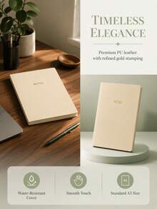 Morandi Solid Color Soft Leather Notebook, Thickened Dolin Paper No-Bleed Journal, Student Learning Note-Taking Lined Notebook - Multicolor - View 2