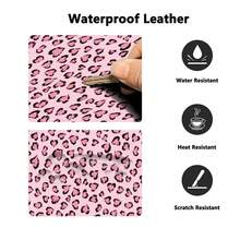 Heart-Shaped Pink Leopard Pattern PU Leather Large Desk Mat, Smooth Waterproof Anti-Slip Mouse Pad, Stain-Proof Desktop Protector, Extra Big Keyboard Table Mat For Office, School, Home PC Desk, Gaming Study Workspace, Easy Clean Desk Cover Pad - View 4