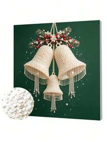 Set Lukisan Mutiara Buatan Tangan, Berbingkai, Desain Lonceng, Set Lengkap Alat Tangan, Bingkai Foto Terbaru, Hadiah Natal. - A - View 7