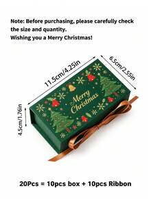 20/2pcs Christmas Gift Boxes With Satin Ribbon Bow And Magnetic Closure, Christmas Tree And Snowflake Print Hard Paper Packaging Boxes, Suitable For Holiday Party Favors, Desserts, Jewelry, Souvenirs Storage, New Year Celebration Gift Wrapping - Multicolor - View 13