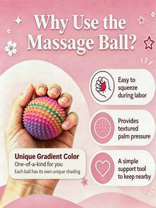 Wooden Labor Comb & Colorful Acupoint Massage Ball Set, Unique Color On Every Ball, Labor Bag Essential For Pregnant Women, Sensory Accessory, Great Gift For Expecting Moms - Multicolor - View 2