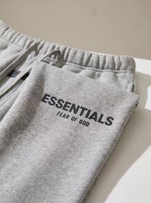 Fear Of God ESSENTIALS SS22 Dark Oatmeal Fleece Jogger Sweatpants, Relaxed Fit Drawstring Elastic Cuff Streetwear Trousers, For Daily Outing - DARK OATMEAL - View 6