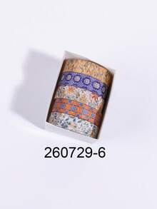 5 cuộn/hộp băng keo giấy washi họa tiết cây và hoa phong cách vintage, dùng cho làm nhật ký DIY, scrapbooking, trang trí collage nền và gói quà - Nhiều màu - Xem 20