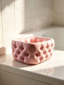 Soft And Mochi-Like Puff-Style Storage Box, Snap-Closure Quilted Texture Replicating Sofa Feel, Round Irregular Shape With Soft Edges, Light Luxury Atmosphere, Suitable For Entryway, Dressing Table, And Coffee Table - Multicolor - View 4