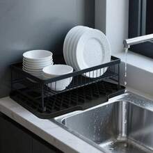 1 Buah Alas Pengering Dapur Silikon dengan Saluran Pembuangan Terintegrasi, Mudah Dibersihkan untuk Meja Dapur, Wastafel, Kulkas, Aksesori Rumah Tangga - Grey - View 7
