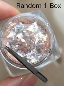 1盒秋季幻彩歐泊亮片美甲材料，秋季氛圍主題，多色極光箔紋理，指甲薄片DIY裝飾，精緻百搭美甲裝飾貼紙 - 彩色 - 查看 6
