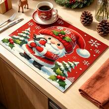 1pc Dish Drying Mat, Coffee Machine Mat, Santa Claus Pattern Dish Drying Mat, Desktop Absorbent Protective Pad, Suitable For Holiday Table Kitchen Winter Scenes, Multi-Purpose Drying Mat, Home Gift, Desktop Decoration - XYLSD-1130 - View 4