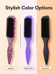 Pointed Tail Beard Brush, Men's Vintage Oil Hair Styling Comb, Suitable For Smoothing Ponytails/Buns, Taming Flyaways, Edge Control, Sectioning And Parting - Multicolor - View 5