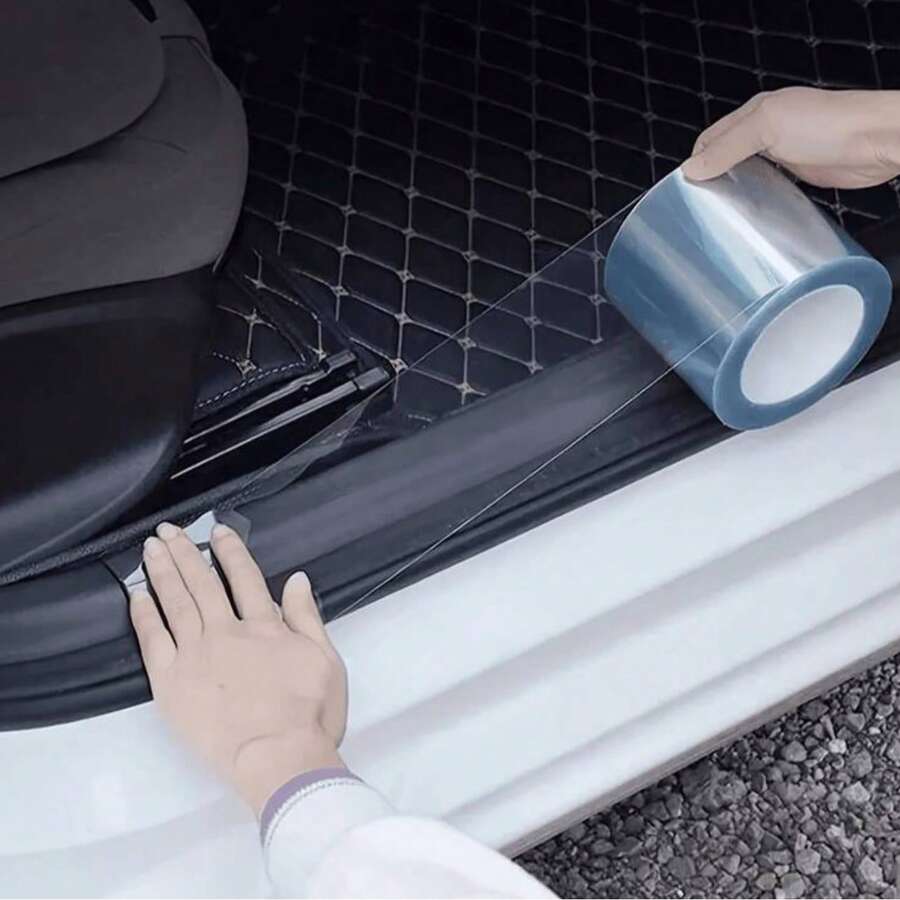 Clear TPU Car Door Anti Scratch Protective Film, Invisible Auto Door Panel Wrap Sticker, Waterproof Wear-Resistant Car Interior Paint Surface Protector Tape - A - View 1