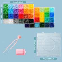 18800 / 10, 436pcs - 2.6mm Mini High-Quality Beaded Set | Comes With Upgraded Tool Kit, 1 Square Template, 1 Beading Pen And 1 Beading Scoop, Includes Other Necessary Tools. Suitable For Home Use, Handmade Pixel Art Crafts, Craft Beading Set - Multicolor - View 6