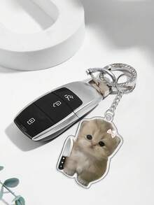 2D Acrylic Cat Keychain, Cute Pet Cat Pendant, Animal Bag Charm, Car Key Ring, Backpack Accessory, Gift For Cat Lovers - Multicolor - View 2