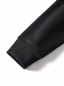 Men's Autumn/Winter Popular Casual Versatile Minimalist Button Up Collar Commuter Long Sleeve Sweatshirt - Black - View 8
