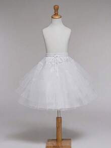 1pc White Ballet Tulle Mini Petticoat, Stiff Mesh Tutu Skirt, Suitable For Dance Performance And Dress Matching - Three-layer Boneless Uneven Skirt Support - View 1
