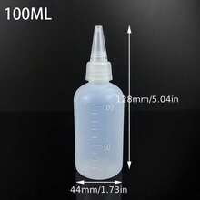 1/3 Buah Botol Plastik Semi-Transparan Ujung Lancip, Botol Perjalanan Portabel dengan Skala, Botol Dispenser Cairan Isi Ulang, Botol Pipet Cairan - Clear - View 13