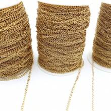 2 Meters Stainless Steel Gold Color Long Chains Bulk For Neklace Bracelet DIY Jewelry Findings Making Accessories Findings - Steel Chains - View 7